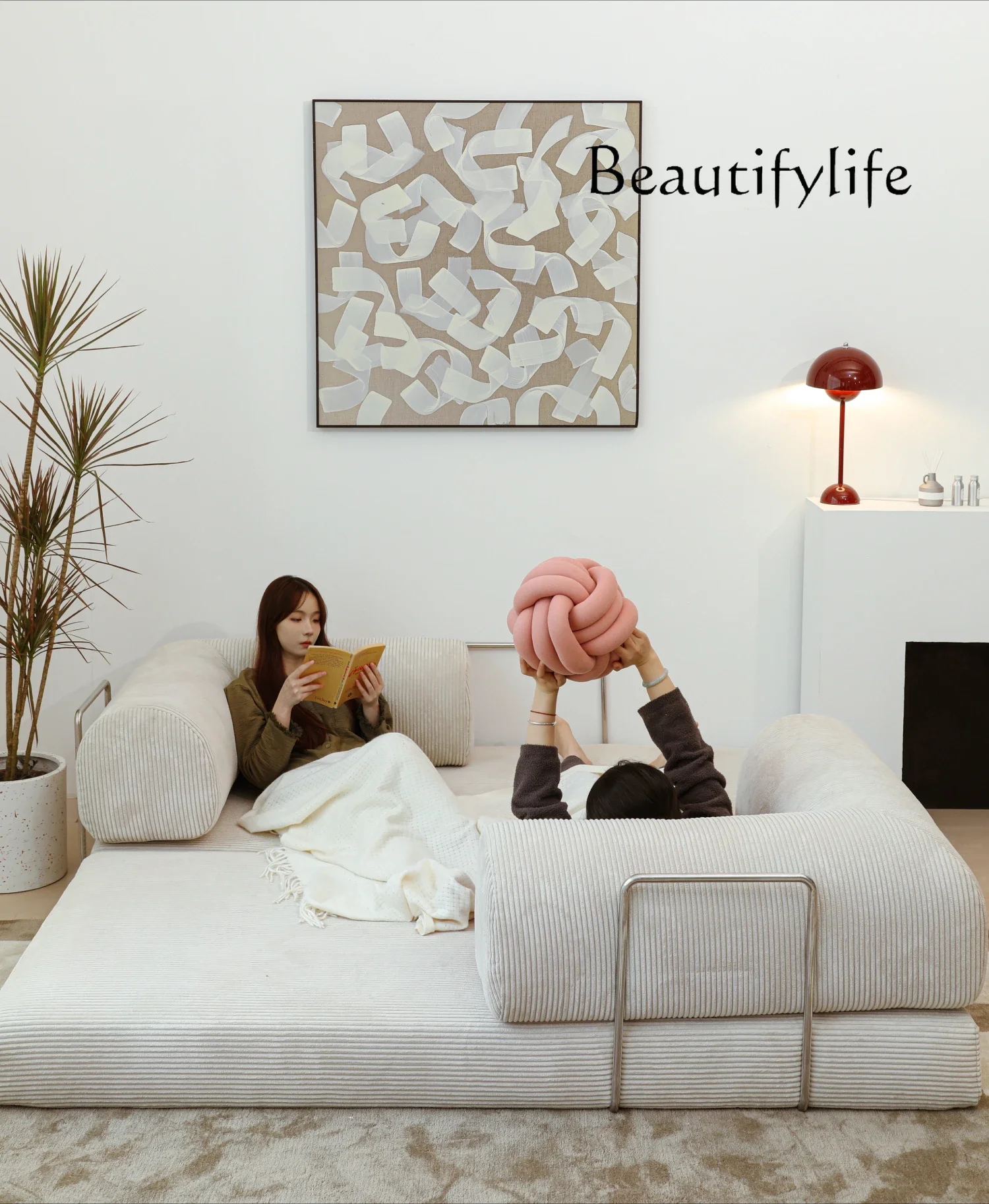 X36 Sofa Bed Fabric Living Room Small Apartment Japanese Retro American Dual-purpose Removable And Washable Module Sofa