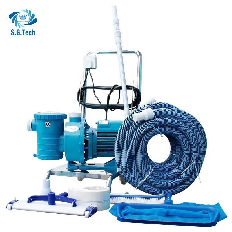 Water Crown Swimming Pool Cleaning Machine Trolley Hand Manual Sewage