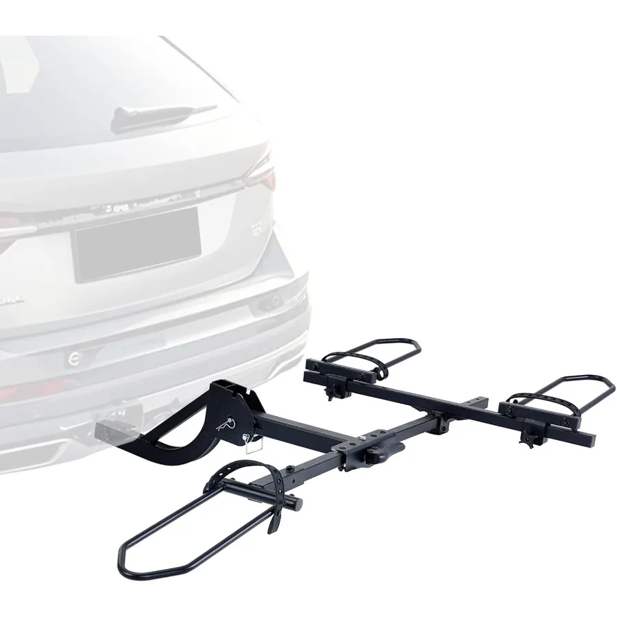 

Folding Hitch Trike Rack 170 lbs Capacity for Adult Tricycles with 5 Fat Tires and 42-59 Wheelbase Rear Bike Carrier with 2 Rec