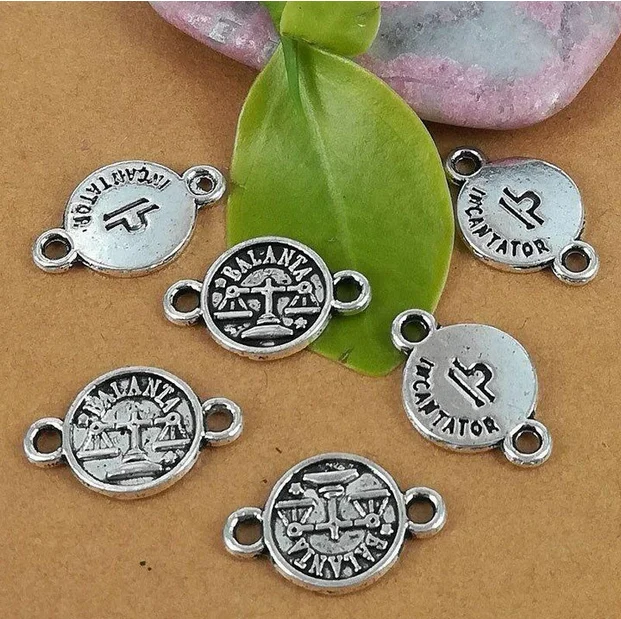30pcs 10mm,Hole:1.2MM crafted Libra lettering connector H0759