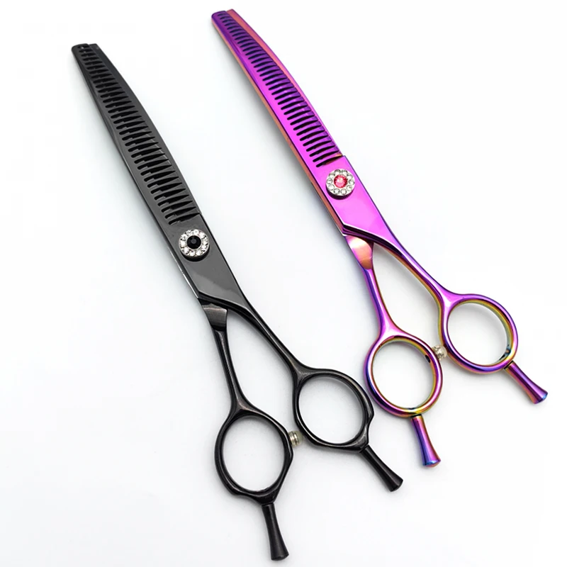 

Dog and cat hair thinning scissors,High end 7.0-inch professional pet scissors, curved tooth shears, curved blade fishbone