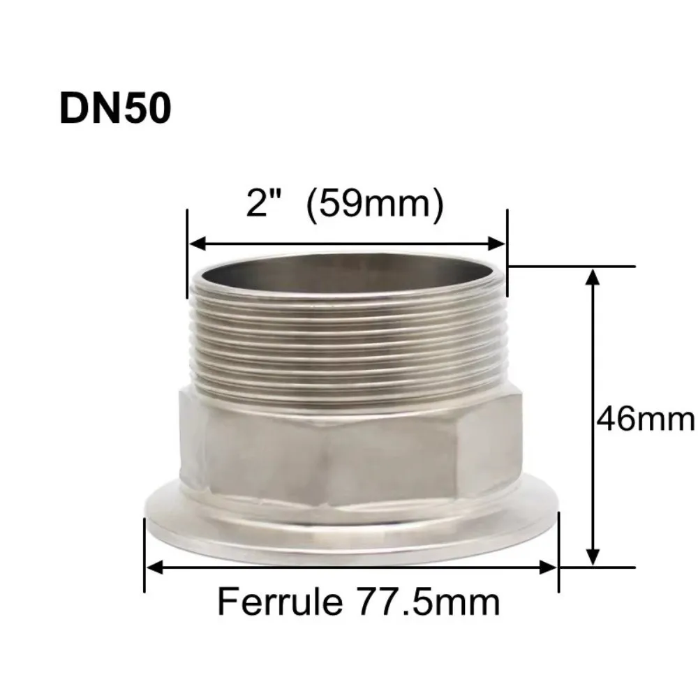 SS304 Stainless Steel Internal Thread Ferrule Fitting Internal Thread Triple Clamp Triple Clamp Adapter DN8-DN50 Sanitary Grade