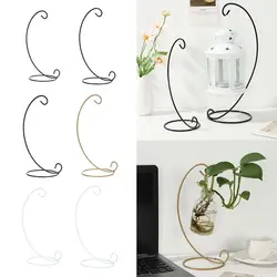 Micro Landscape Ecological Bottle Iron Hanging Retro Glass Ball Hanging Stand Candle Holder Hook Flower Rack Iron Frame
