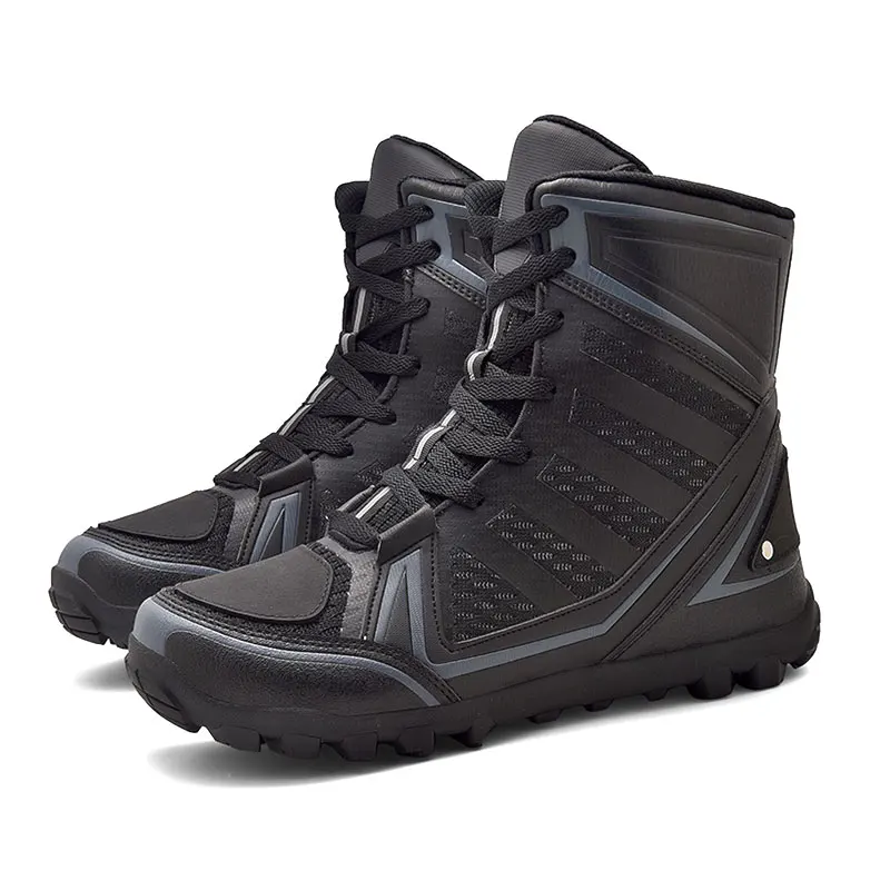 Men Motorcycle Boots Waterproof Breathable Anti Slip Wear Resistant Moto Riding Shoes Outdoor Motocross Hiking Footwear