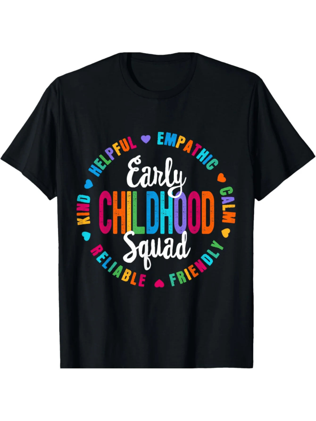 Early Childhood Educator Squad Soft Cotton TShirt for Teachers, Casual Round Neck with Stretch Fabric, Machine Washable