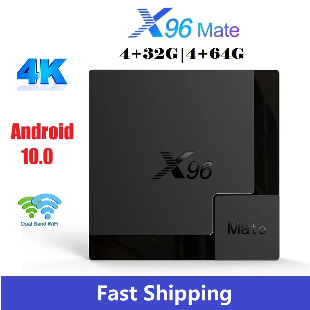 

New X96 Mate Smart TV BOX IPTV 4G 64G Android 10.0 Quad Core 2.4G/5G Dual Wifi Allwinner H616 1080P Media Player Set Top Box