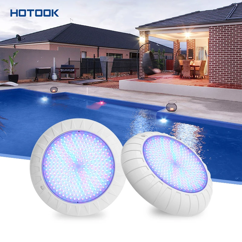 12V LED IP68 Waterproof Remote Control Surface Underwater Swimming Pool Lights Resin Filled Color Changing Features PC Lamp Body