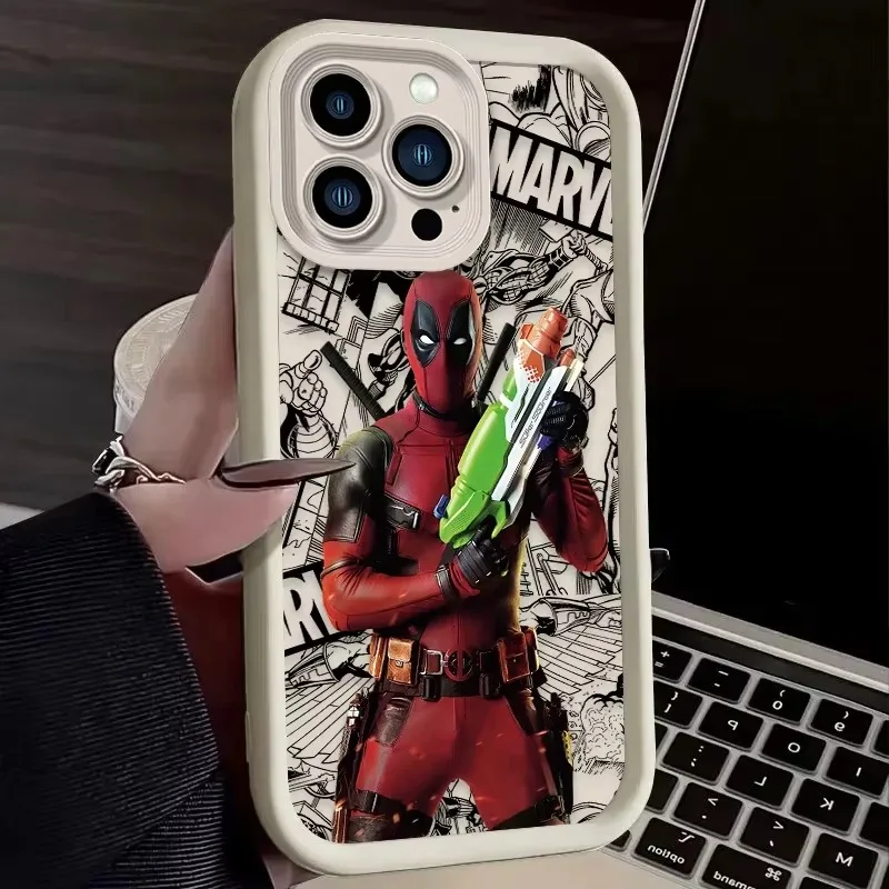 Marvel Deadpool Love Soft Silicone Case For iPhone 16 15 14 13 12 11 Pro Max X XS X S Max XR SE 2020 7 8 Plus iphone16 Cover