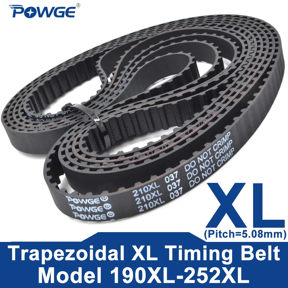 POWGE XL Timing belt 190XL to 252XL width 6-25mm 192 194 196 198 200 202 204 206 208 210 212 214 216 218 220 222 224 226 228 230