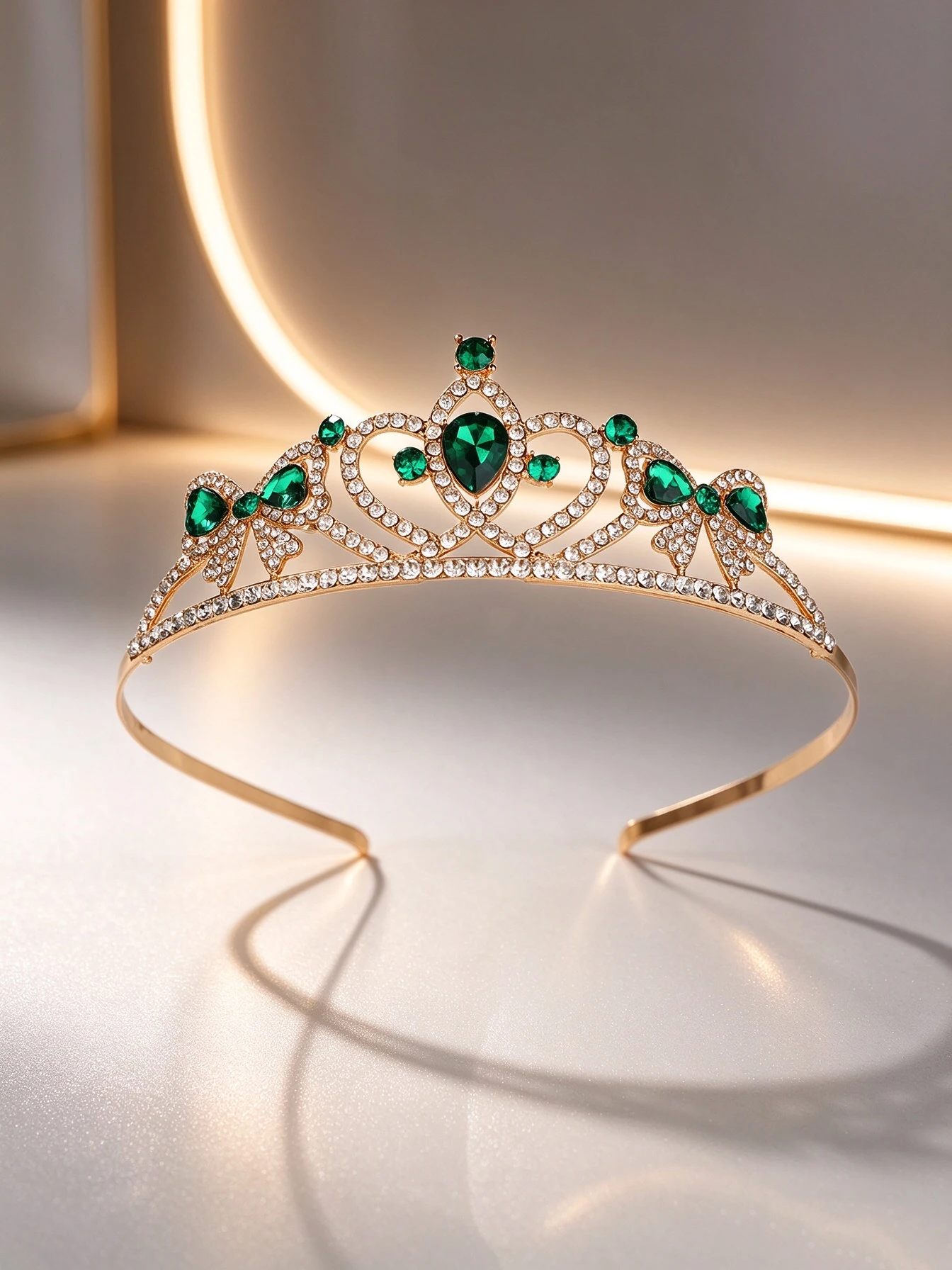 Multi-Color Rhinestone Crown Bridal Headpiece, Iridescent Green, Blue, and Pink Crystal Crown, Wedding Dress Evening Party Princess Hair Crown - view 5