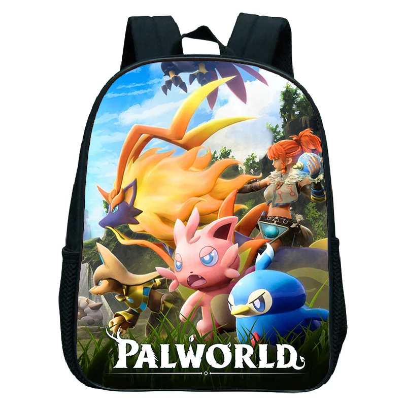 Mochilas de Palworld de dibujos animados para niños, mochilas escolares con estampado 3D de 12 pulgadas, para guardería