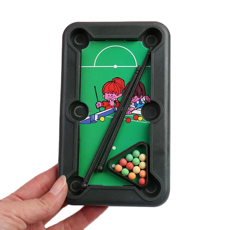 Dollhouse Mini Tabletop Pool Set Mini Handheld Billiards Table Parent-Child Interactive Desktop Billiards DIY Dolls House Decor