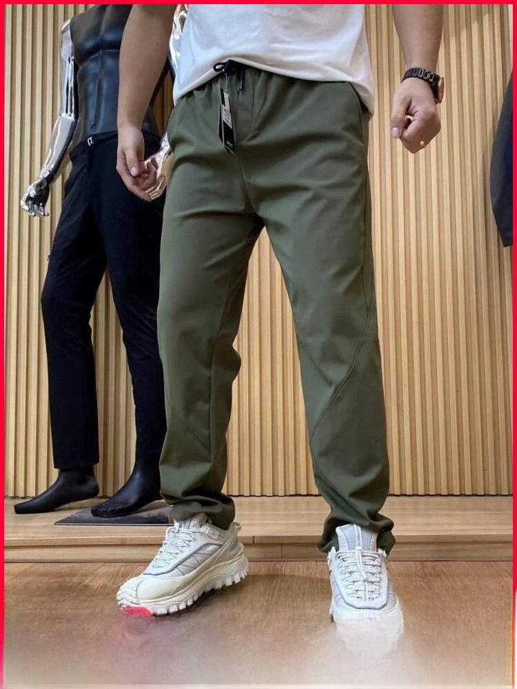 

Men's Fce Lined 3D Tailored Warm Casual Pants Autumn Winter Heavyweight Single Direction Moisture ng Trendy Straight Leg