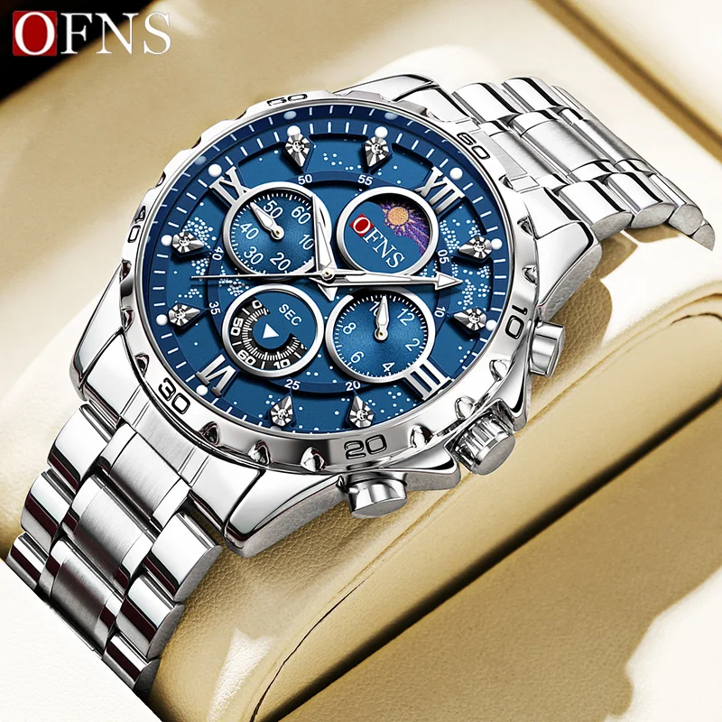 OFNS Hot Selling High Quality Fashion Quartz Watch Trend Business Luminous Waterproof Mens Wristwatch Business Relogio Masculino