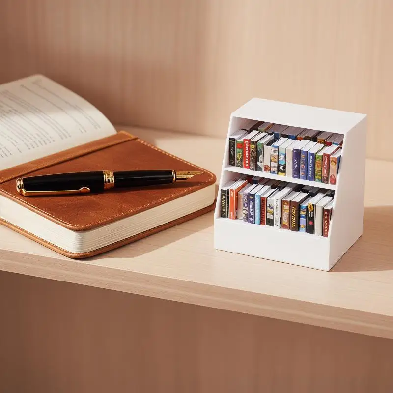 1 Set Doll House Accessories 1:12 Dollhouse Miniature Display Shelf Bookshelf With 20 Books Model Toy