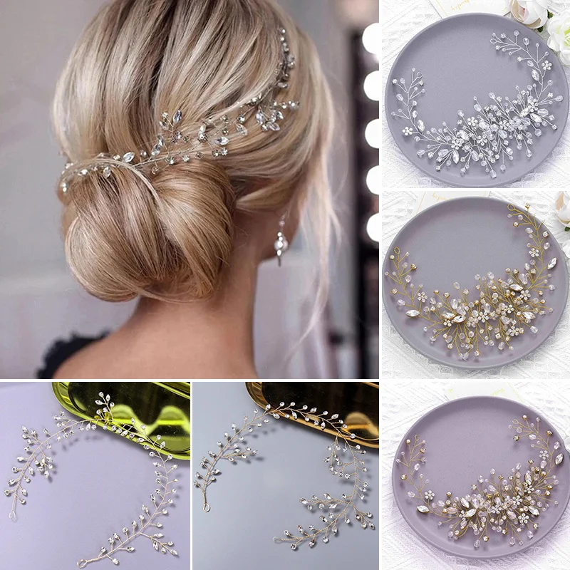 

Luxury Crystal Wedding Hair Combs Hair Accessories Women Headbands Flower Bridal Headpiece Headdress Clip Bride Jewelry Gift