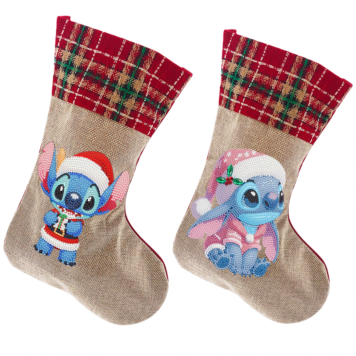 Disney Diamond Painting Christmas Stocking Stitch Christmas Stocking Candy Burlap Bag Diy Diamond Embroidery Christmas Gift Bag