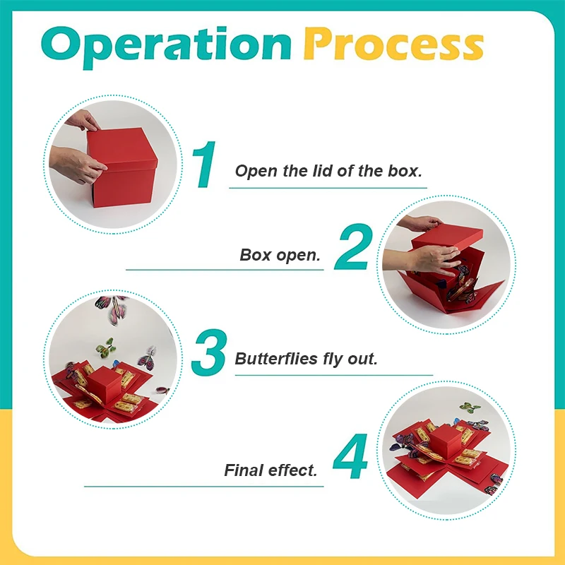 Surprise Butterfly Explosion Gift Box with Magic Flying Butterfly DIY Assembled Handmade Christmas Valentine'S Day Birthday Gift