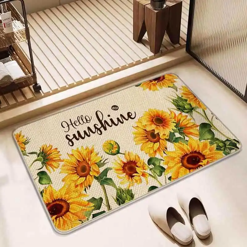 

Коврик для входной двери из льняной ткани, водопоглощающий и противоскользящий коврик, устойчивый к грязи и удобный в использовании.