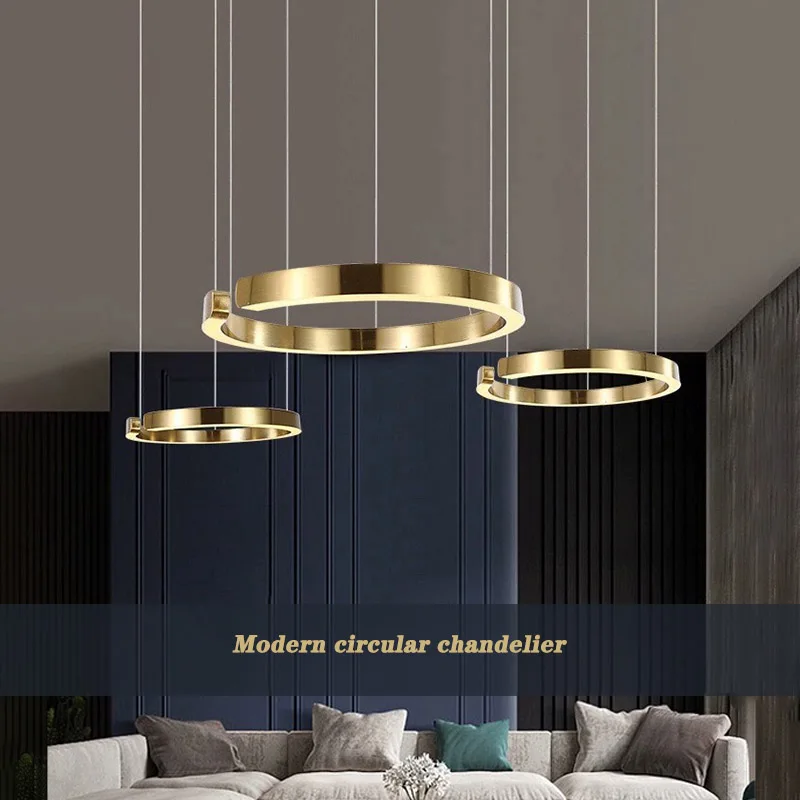 

Modern Luxury LED Circular Black Chandelier for Living Room, Bedroom, Dining Room, Home Decoration White Chandelier Free Shippig