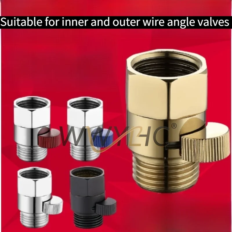 Inner Outer Wire Angle Valve Quick Switch Straight Through Water Stop Valve Shower Hose Nozzle Parts