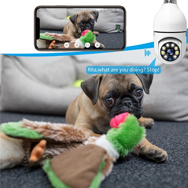 4G WiFi IP Camera E27 Bulb Cam 3MP Wireless Baby Monitor AI Tracking Security Video Surveillance Pet Cam SmartLife Indoor