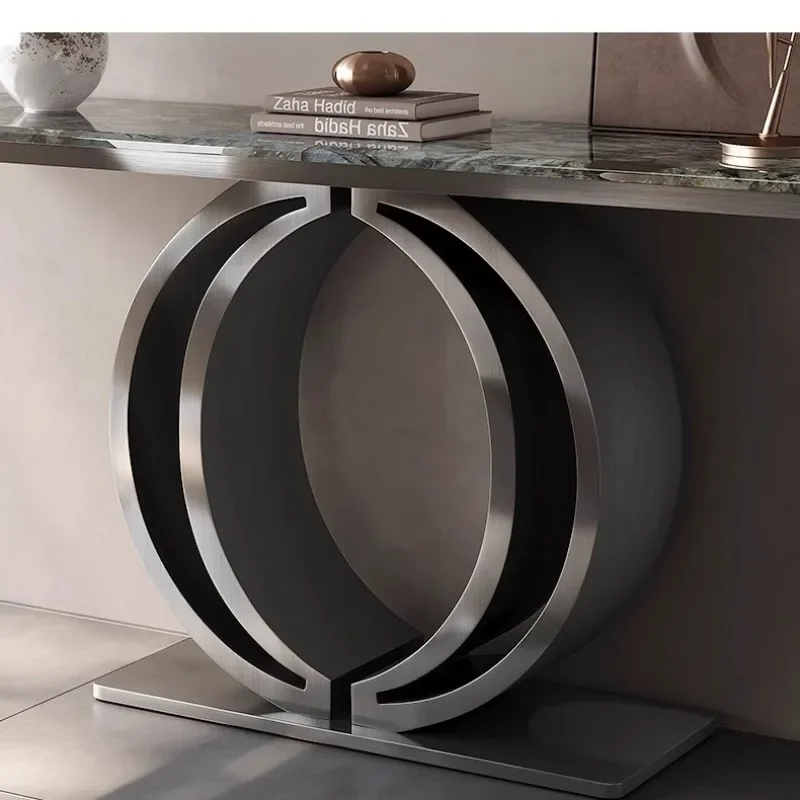 End View Villa Simple Modern Entrance Table Designer Bar Sapphire Marble Light Luxury Entrance Table