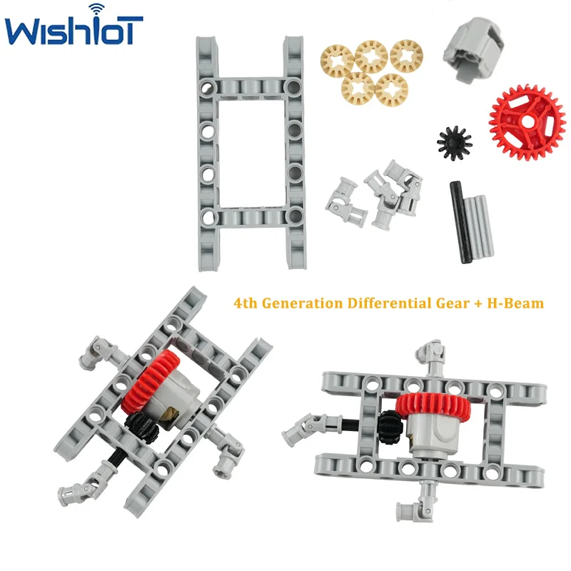Ingranaggio differenziale di quarta generazione + tecnologia asse H-Beam Building Blocks Parti giocattolo assemblato MOC Mattoni Auto//Accessori per camion