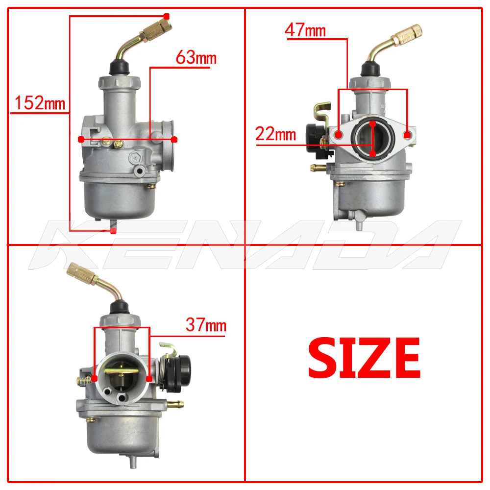 Carburador para BAJAJ125 Discover 125 175 Ct100 BM100 YX ZS 140cc 150cc 160cc