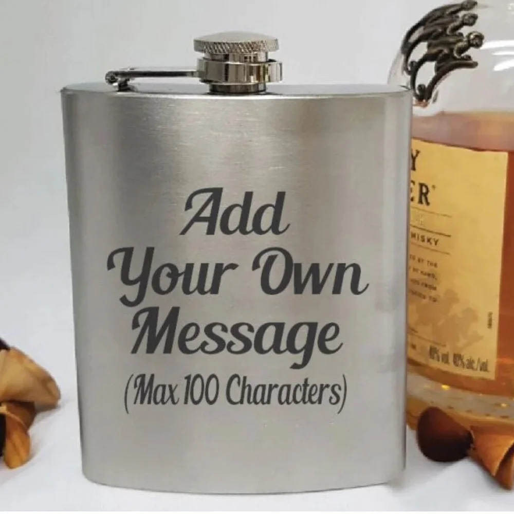 7oz مخصص المحمولة الفولاذ المقاوم للصدأ قارورة الورك الإبريق ويسكي وعاء النبيذ زجاجة تخصيص رجل هدية السفر جولة درينكوير كأس النبيذ