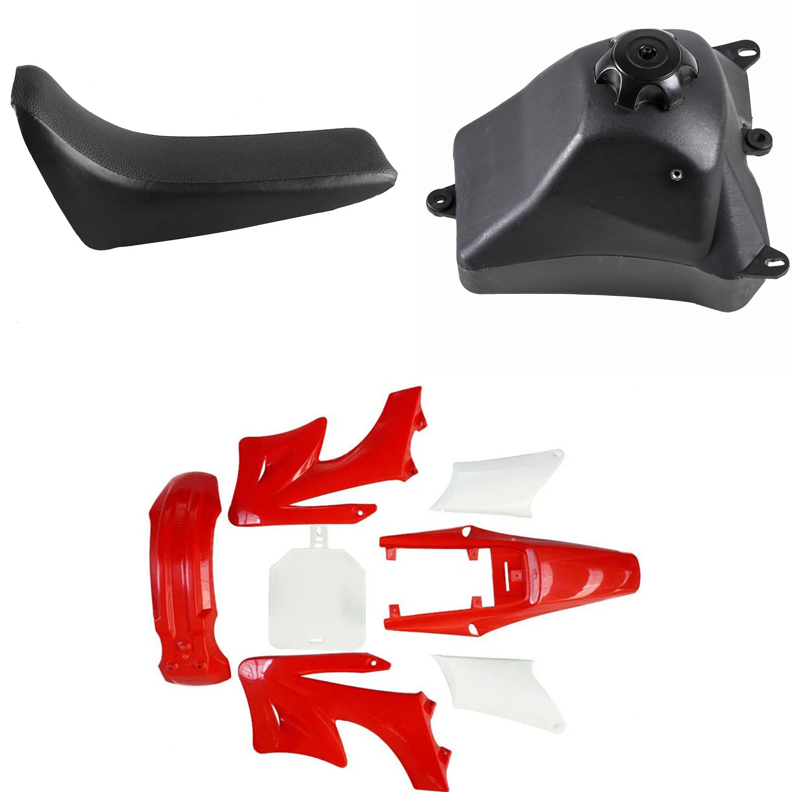 Red Plastics Fender + Seat + Petrol Fuel Tank for Apollo Orion Pit Dirt Bike 110cc 125cc 140cc 160cc 250cc