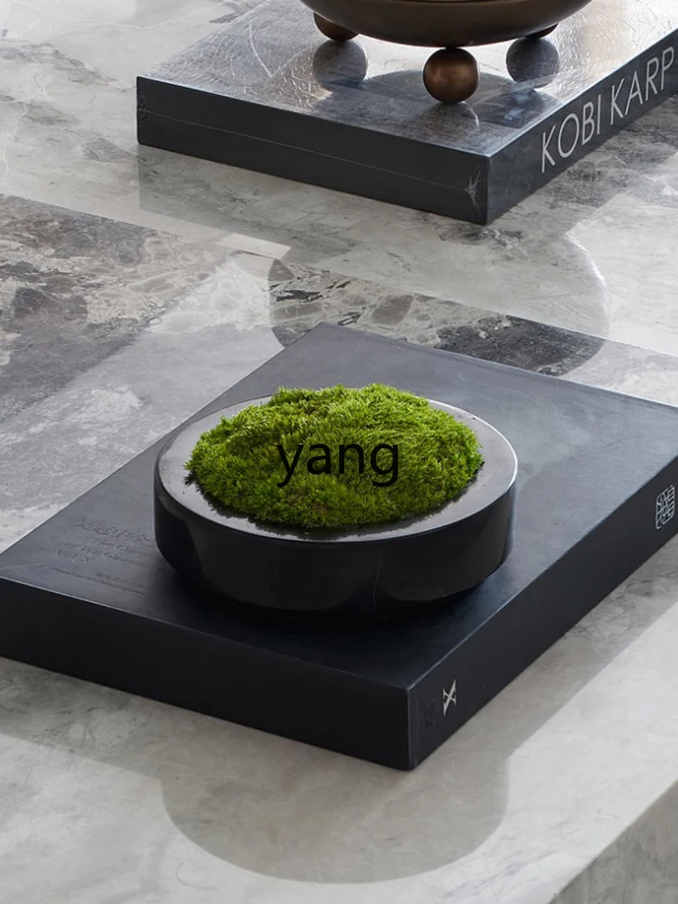 Yjq Artificial Flower Bonsai Eternal Moss Floral Lobby New Chinese Conference Table Pot Conference Table Ornaments