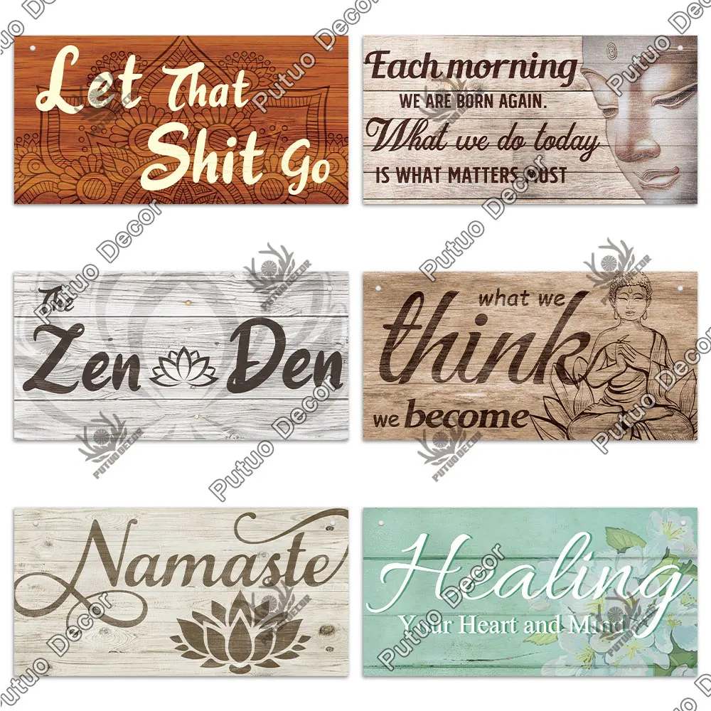 Putuo Decor Home Jesus Wood Signs Retro Wooden Plaque Vintage God Lord Hanging for Zen Den Room Wall Door Home Decoration