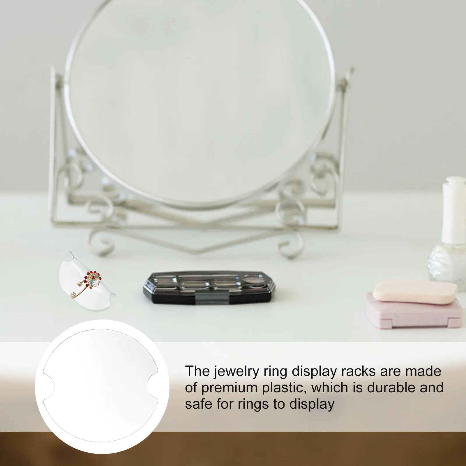 100Pcs Round Plastic Ring Display Cards Jewelry Stands Organizers for Ring Storage Display Rack Home Jewelry Shop Use