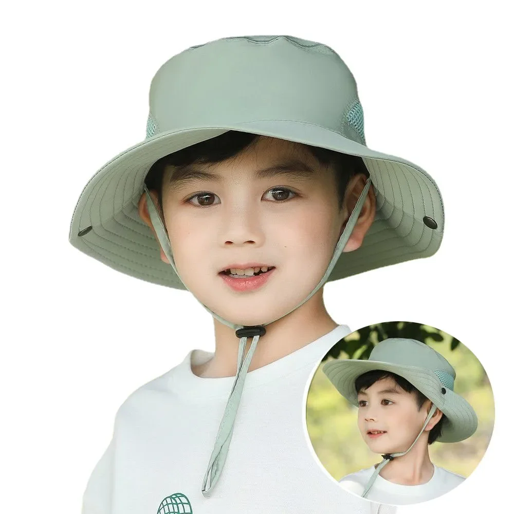 Summer Baby Sun Hat for Boys and Girls Outdoor Neck Ear Cover Anti UV Travel Hats Autumn Kids Beach Caps Bucket Cap 2-8 Years