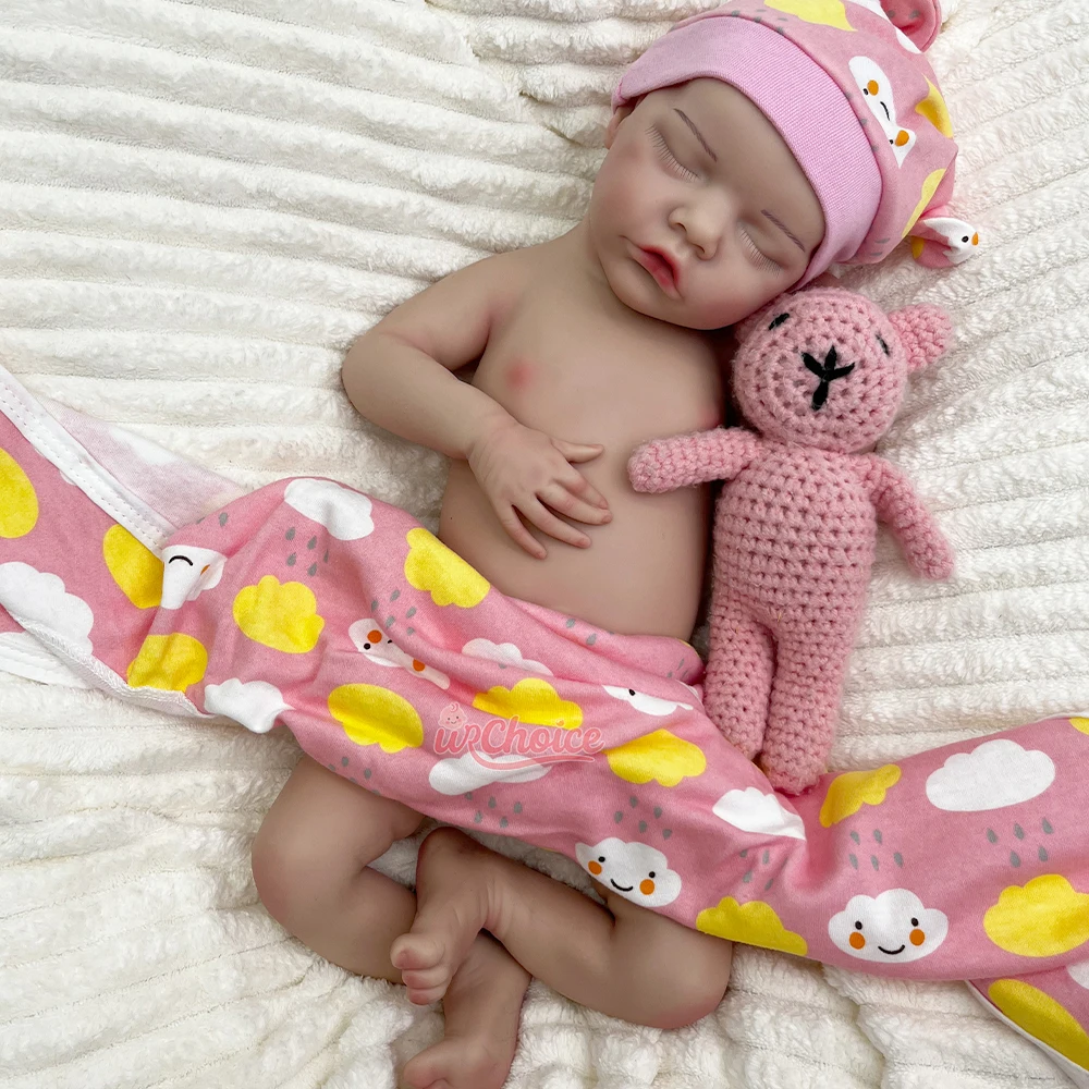 

44cm Realistic Lifelike Silicone Reborn Baby Girl Soft Body 3D Painted Rebirth Doll for Alzheimer's Patients & Christmas Gift