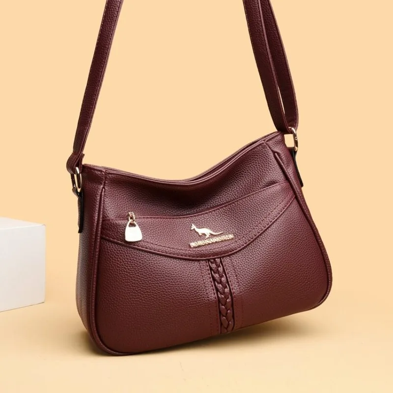Fashionable Minimalist Vintage Diaper Bag For Women Elegant Designer Leather Large Capacity Luxury Shoulder Bag