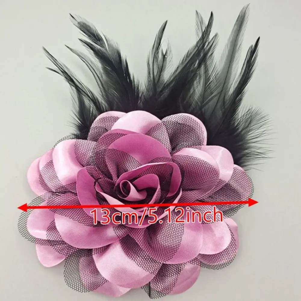 Fabric Handmade Accessories Large Flower Brooch Jewelry Badge Accessories Solid Color Pin Brooch Suit Sweater Coat