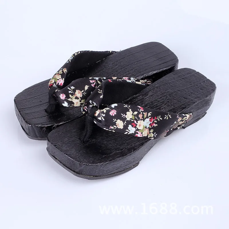 

2026 New Women's 4cm Heel Geta Sandals Wedge Flip Flops Home Bathroom Beach Shoes For Couples