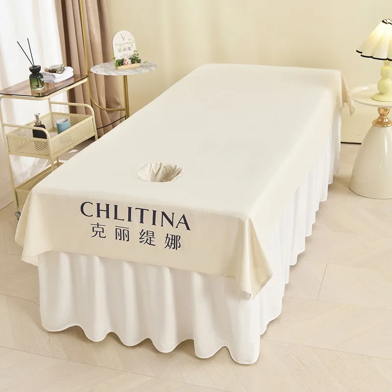 120x230cm Beauty Bed Sheet With/no Hole For Beauty Salon Professional Massage Spa Salon Sheet Logo