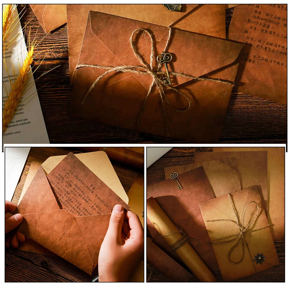 

6 Sets Retro Letter Paper Envelope Greeting Card Cards with Envelopes Vintage and Decor