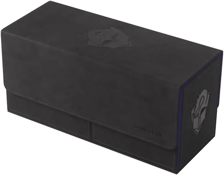 

Premium XL Deck Box for Double-Sleeved Cards - Holds 122+ Cards & Accessories, Black/Purple