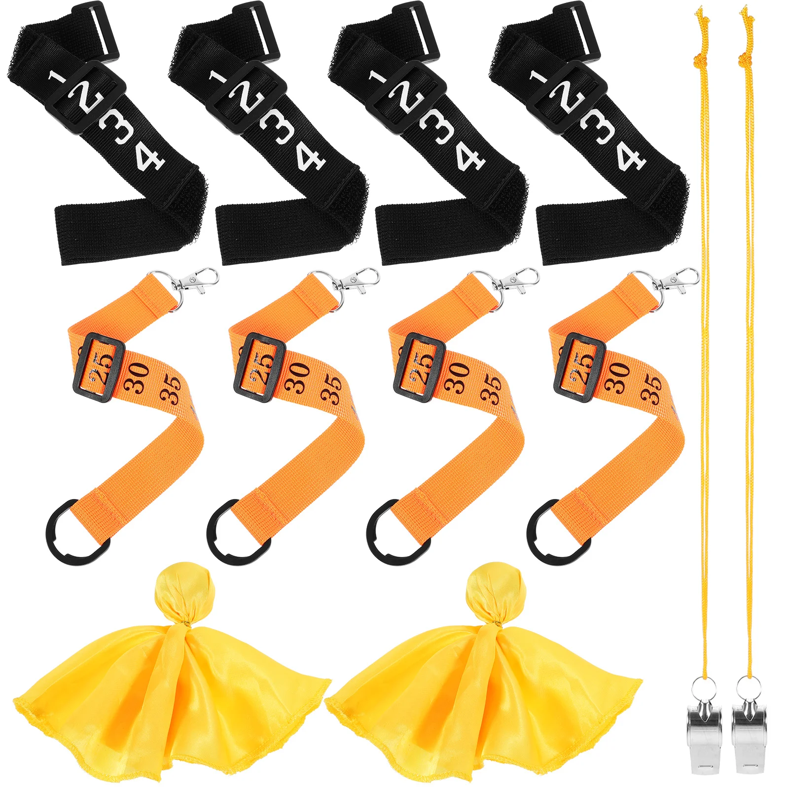 1 مجموعة كرة القدم الحكم سلسلة مقاطع دائم سبائك النايلون كرة القدم الحكم كيت التدريب صفارات المنافسة أسفل المؤشر