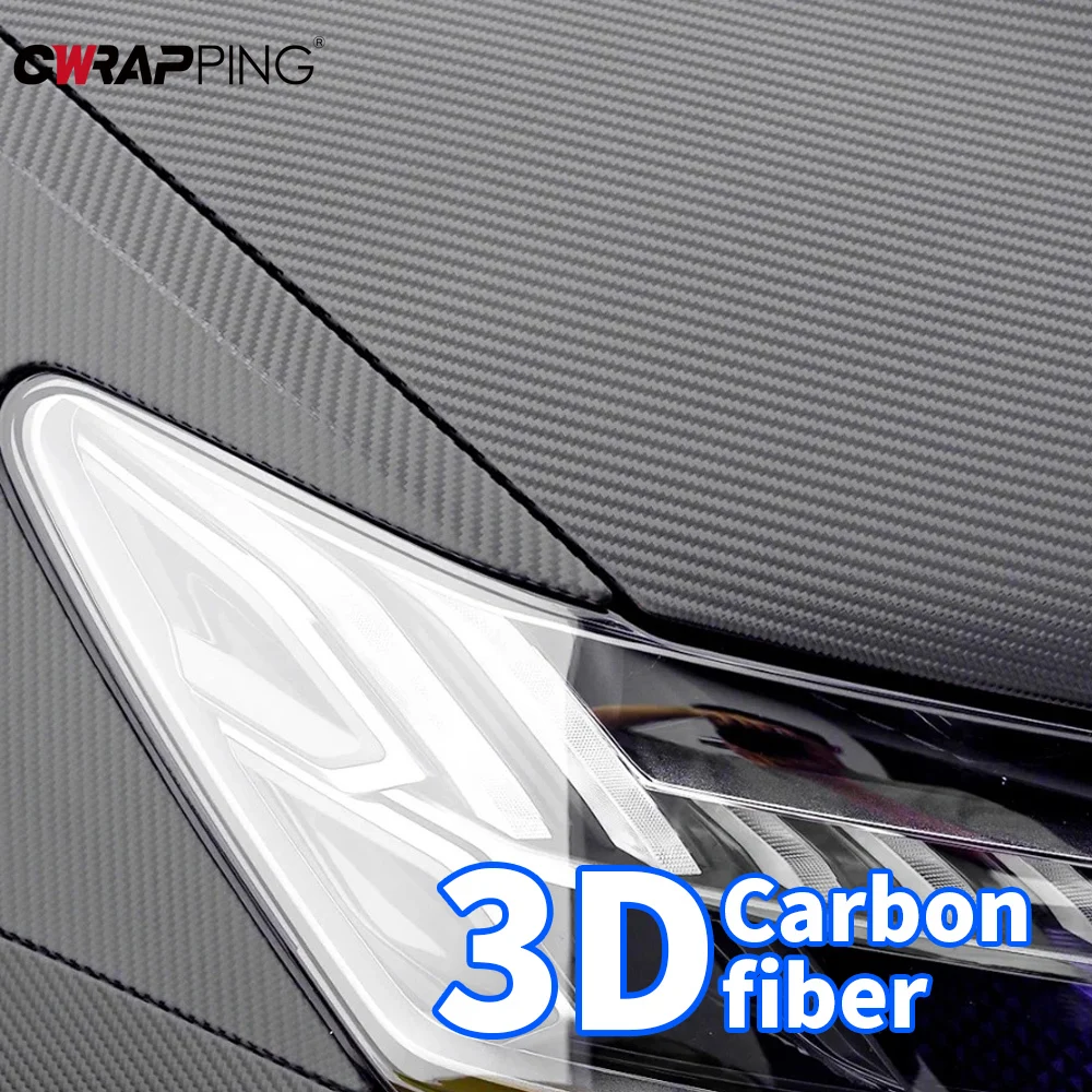 50cm Wide 3D Carbon Fiber Vinyl Film DIY Car Stickers Waterproof DIY Auto Vehicle Motorcycle Car Styling Wrap Roll Accessories