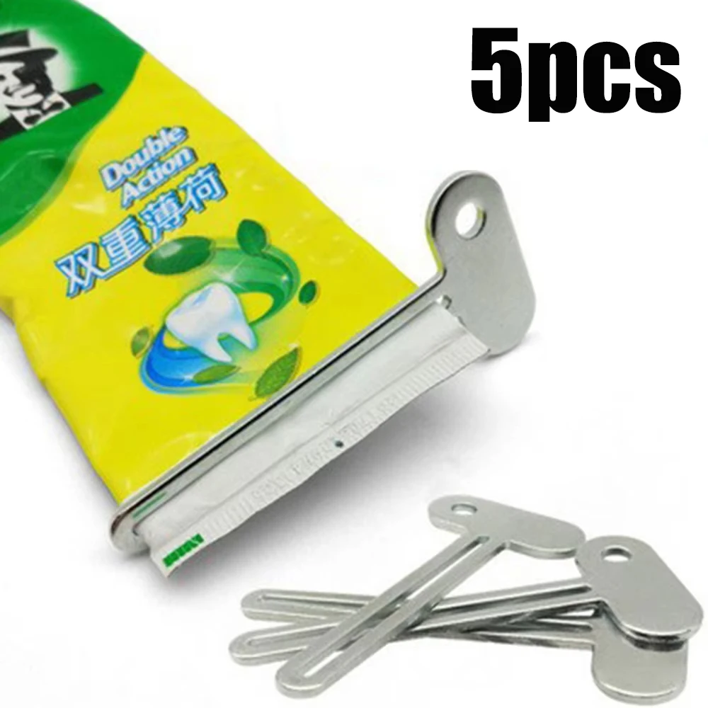 

1/5 шт., металлическая соковыжималка для зубной пасты для ванной комнаты, соковыжималка для тюбиков из нержавеющей стали, универсальный валик для ключей, инструмент для соковыжималки для крема и краски