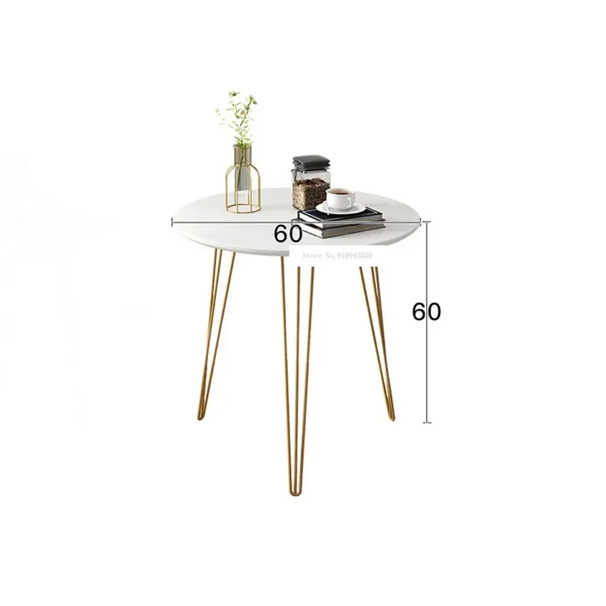 Simple H70 Small Round Lron Tea Table Simple Modern Creative Sofa Side Living Room Small Storage Coffee Negotiation Table