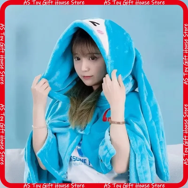 Hot Sell Hatsune Miku Multi Functional Hooded Flannel Air Conditioning Blanket Soft Warm Siesta Shawl Cloak Kawaii Gift