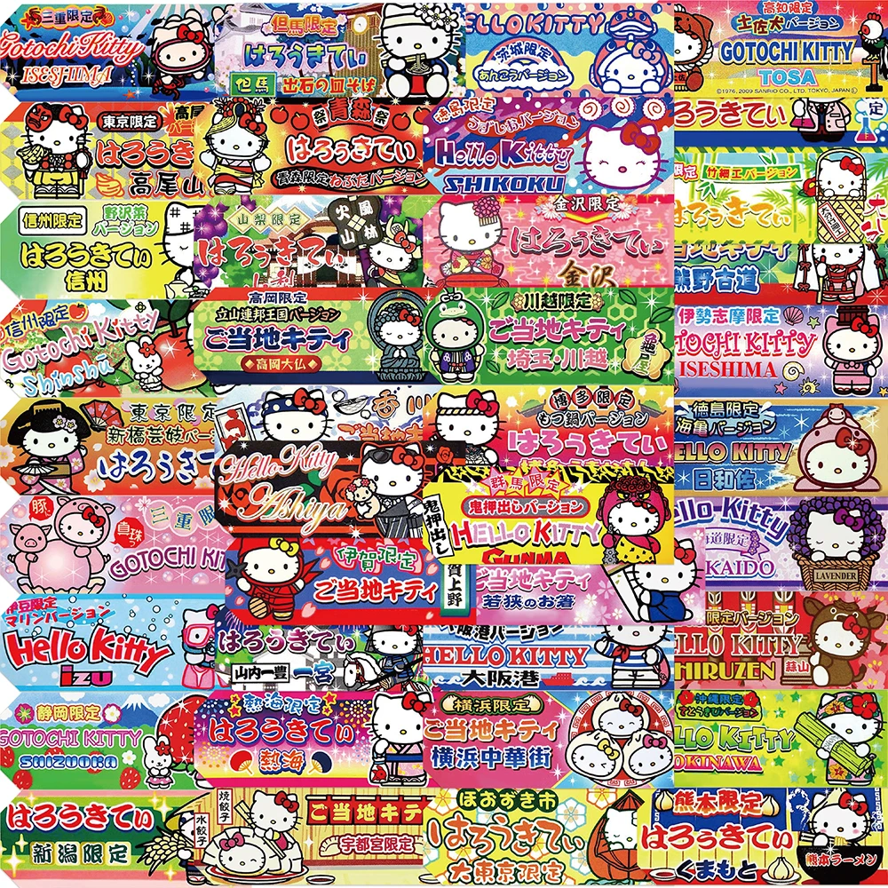 10/30/50PCS Cute Sanrio Hello Kitty Anime Cartoon Stickers DIY Car Travel Luggage Phone Laptop Waterproof Funny Graffiti Sticker