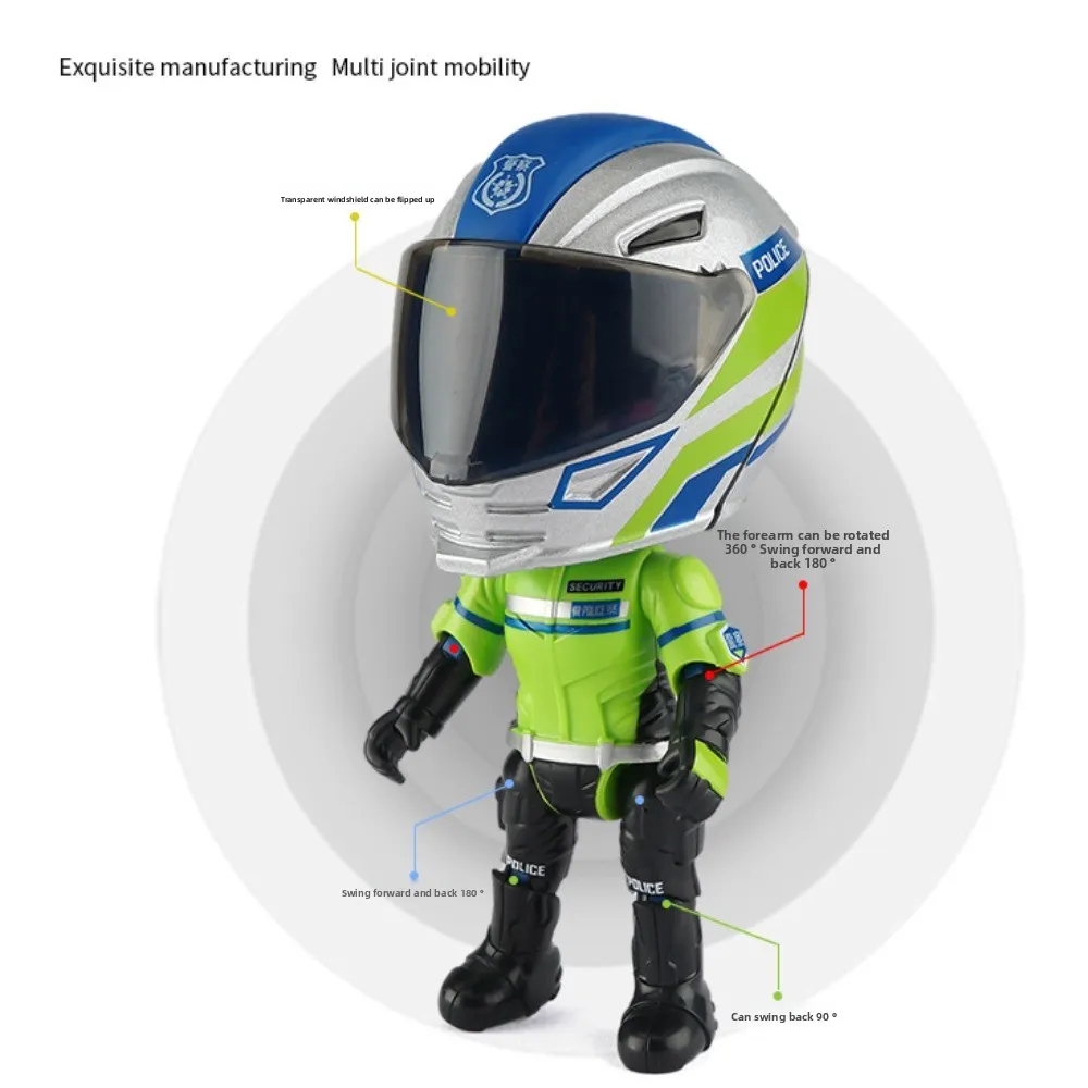 Transformando capacete simulado motocicleta piloto figura de ação membros móveis liga capacete da motocicleta legal