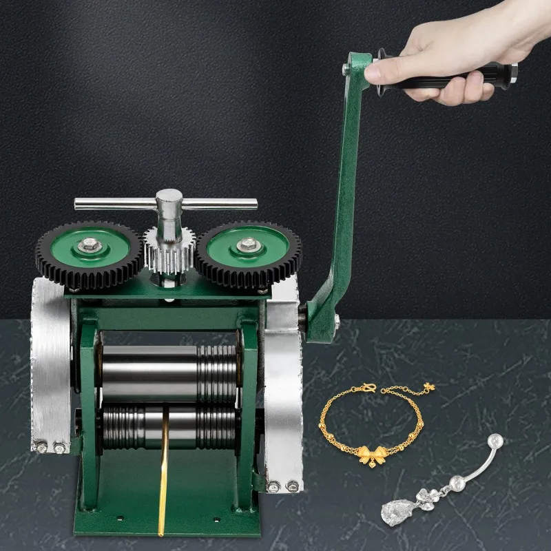 

Portable Manual Jewelry Rolling Machine Adjustable Gold Silver Copper and Aluminum Pressing Thickness Jewelry Pressing Machine